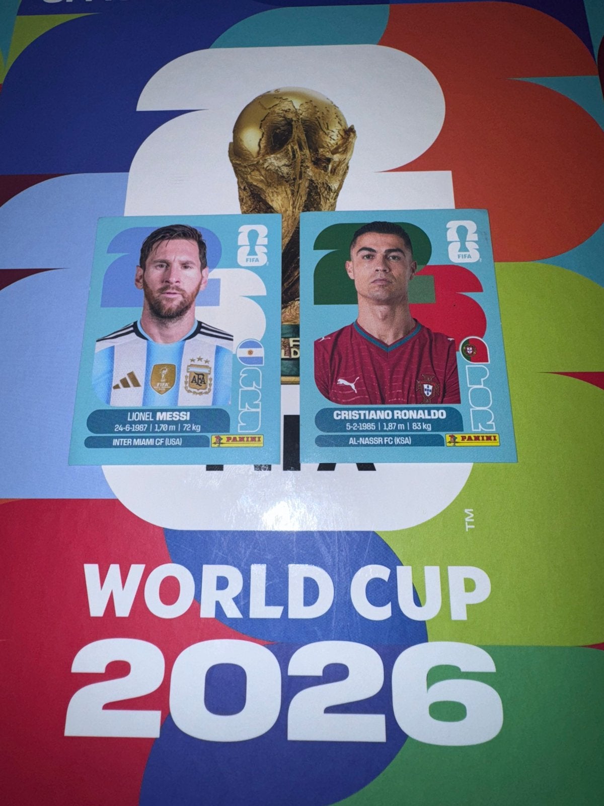 Panini WK 2026 - Lionel Messi & Cristiano Ronaldo, Verzamelen, Sportartikelen en Voetbal, Ophalen of Verzenden, Zo goed als nieuw