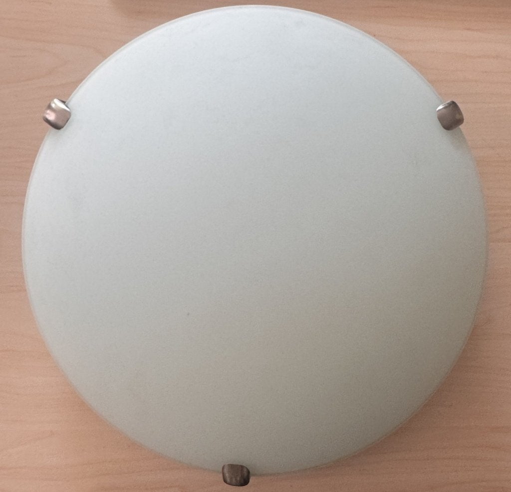 Glazen plafondlamp / plafonnière, Ophalen of Verzenden, Zo goed als nieuw, Glas, Plafondlamp
