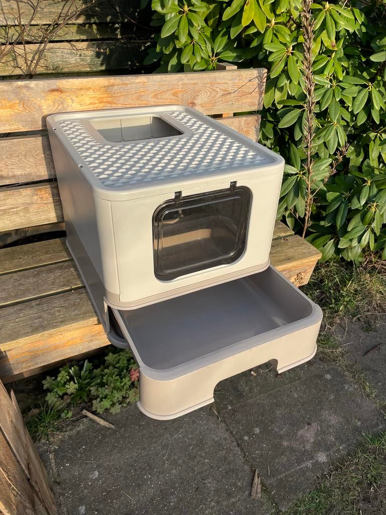 Kattenbak, kleur; havermout, Ophalen of Verzenden, Gebruikt, Open