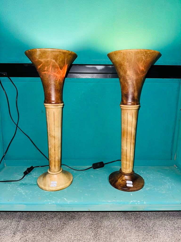 Twee Spaanse Albaster lampen, Ophalen of Verzenden