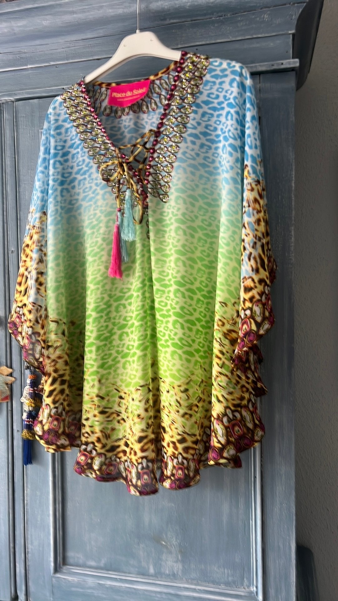 Kimono blouse van : Place du Soleil, Kleding | Dames, Blouses en Tunieken, Ophalen of Verzenden, Zo goed als nieuw, Meerkleurig