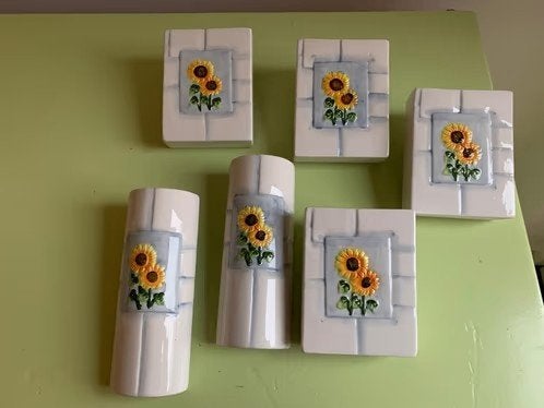 🌻🌻6 Radiator luchtbevochtiger keramiek zonnebloemmotief🌻, Minder dan 30 cm, Radiator, Nieuw, Minder dan 60 cm