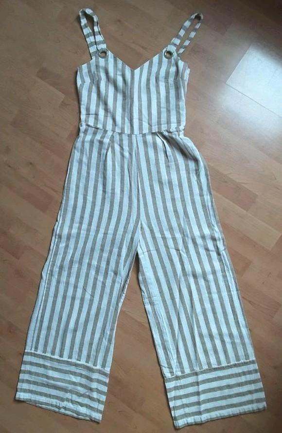 Te koop: Zomerse jumpsuit van het merk STRADIVARIUS MT: S, Beige, Ophalen of Verzenden, Zo goed als nieuw, Maat 36 (S)