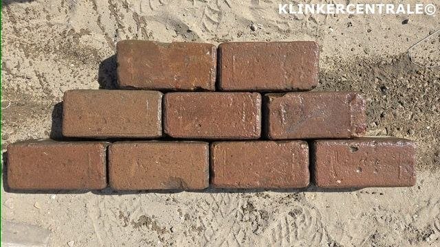 100m2 rood bruin gebakken klinkers keiform. broodjes 10-duim