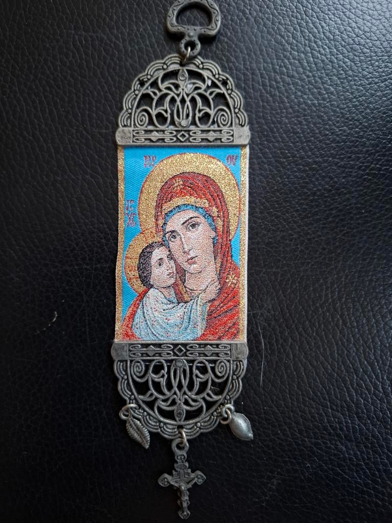 Religieuze hanger met icoon van Maria en kind, Ophalen of Verzenden