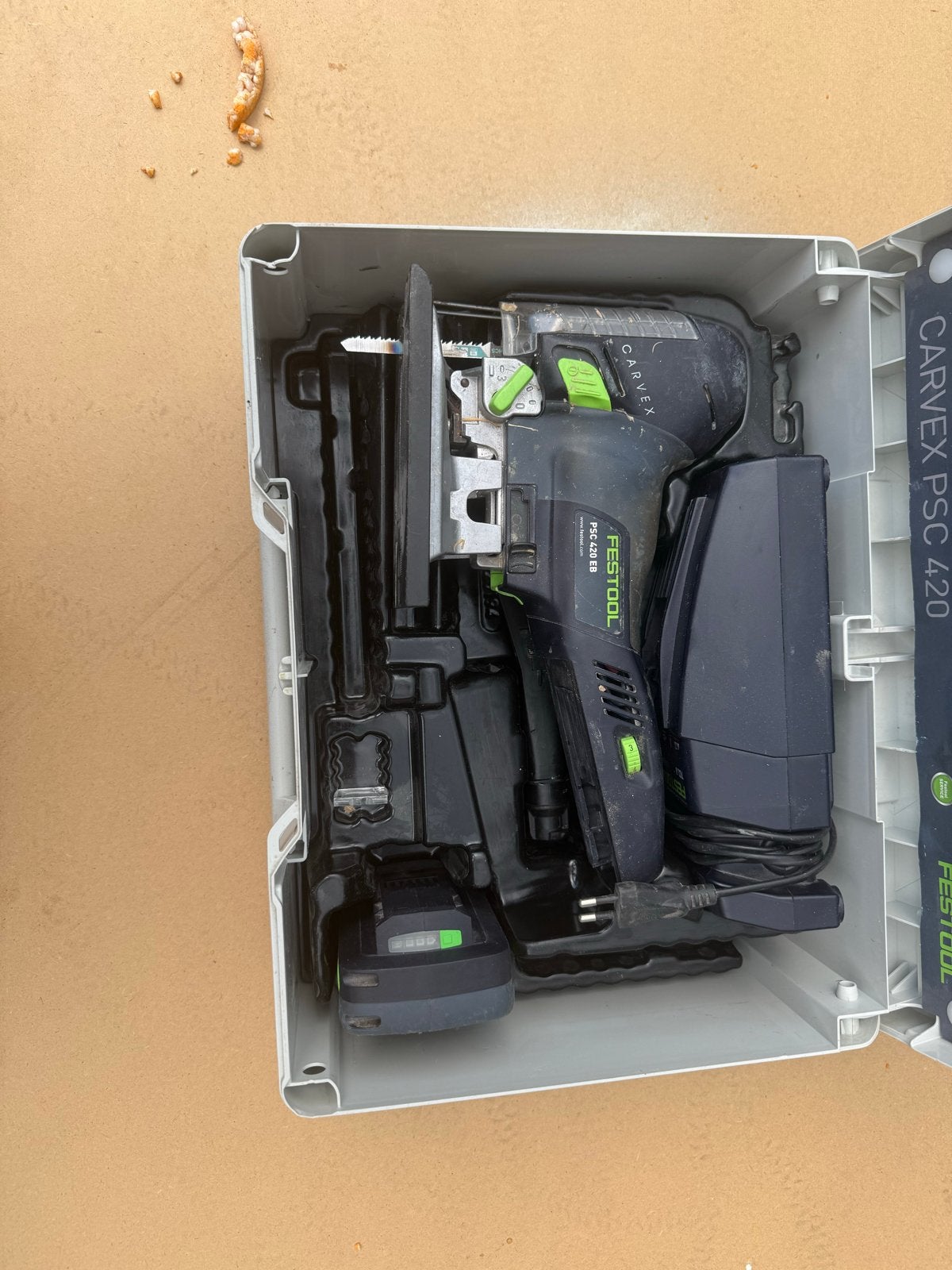 Festool CARVEX PSC 420 Accu Decoupeerzaag, Gebruikt, Ophalen of Verzenden, Minder dan 600 watt, Decoupeerzaag