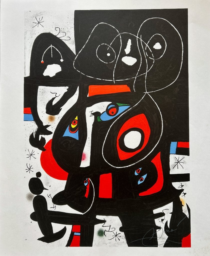 Zeefdruk Joan Miro, Antiek en Kunst, Kunst | Litho's en Zeefdrukken, Gesigneerd in de plaat, Verzenden, Zeefdruk