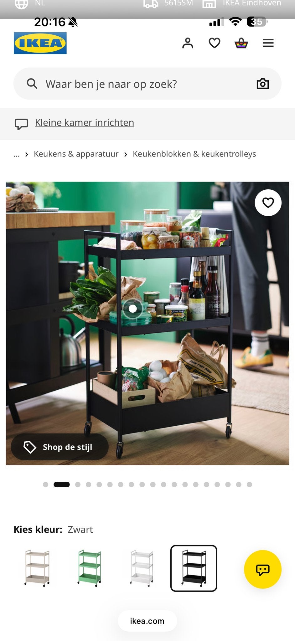IKEA RÅSKOG Roltafel / Keukentrolley - Zwart, Ophalen, Gebruikt, IKEA, Keukentrolley