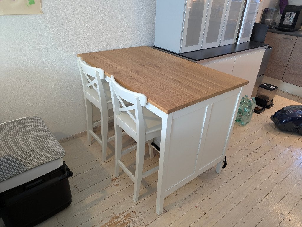 [UNIEK!] IKEA TORNVIKEN Keukeneiland mét EKBY ALEX Lades, Ophalen, 100 tot 150 cm, 75 cm of meer, Wit