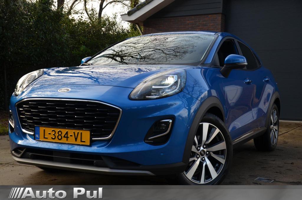 Ford Puma 1.0 EcoBoost Hybrid Titanium X Navi/Pdc/Ecc/Afneem, Voorwielaandrijving, Euro 6, Blauw, Origineel Nederlands