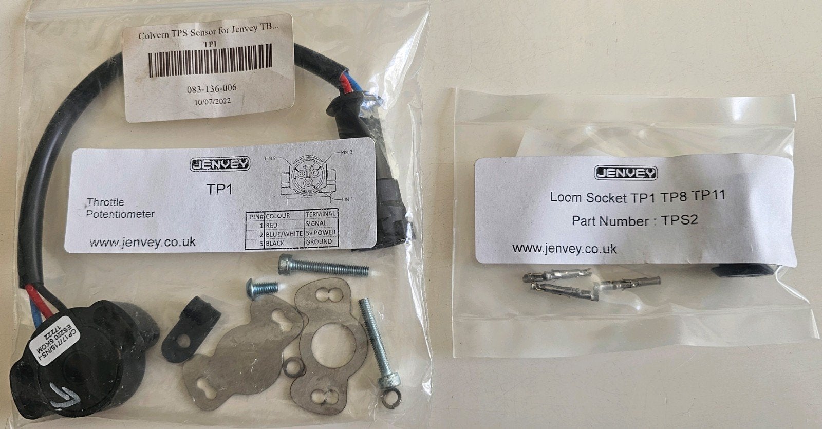 Jenvey gasklep-sensor TP1 + TPS2 connector tbv ITB's, Ophalen of Verzenden, Nieuw, Universele onderdelen