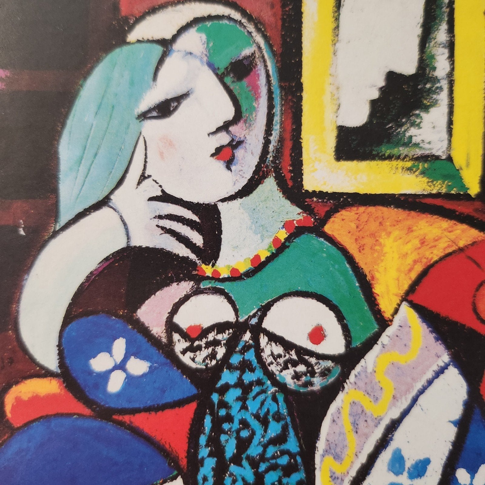 Kunstkaart Pablo Picasso - Vrouw met Boek, Verzenden, 1980 tot heden, Ongelopen, Cultuur en Media