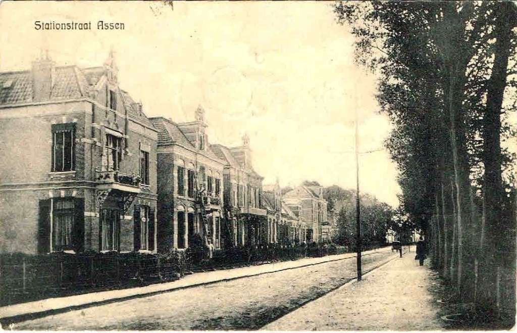 Stationstraat, Assen, Verzamelen, Verzenden, Voor 1920, Gelopen, Drenthe