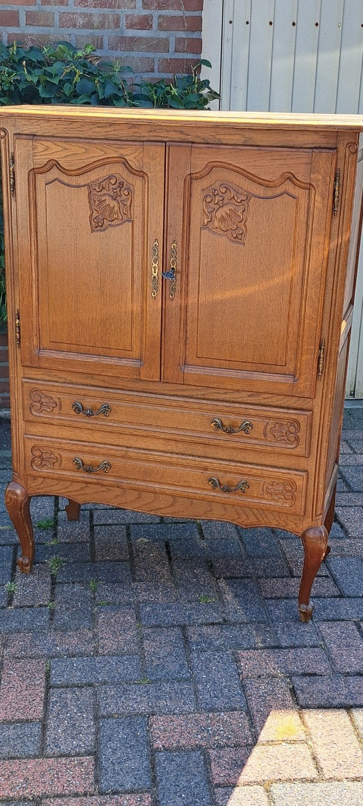 Eiken Kast met Lades en Plankjes - 115x90 cm, Ophalen