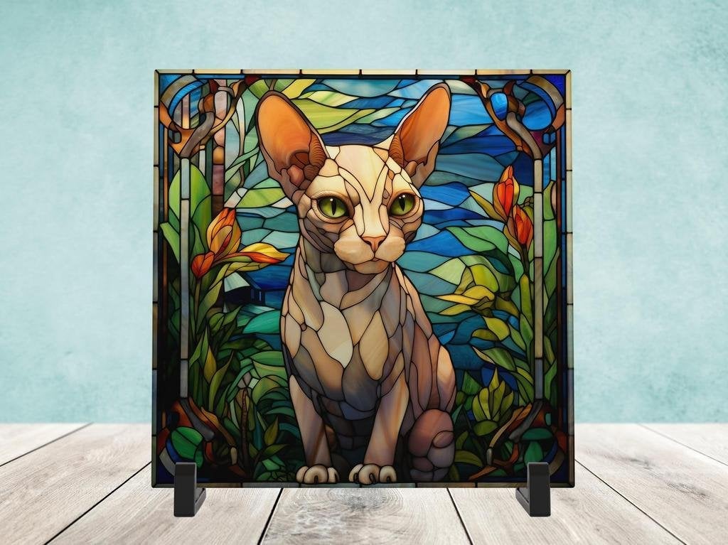 Sphynx Glas in lood tegel incl houder, Ophalen of Verzenden, Nieuw