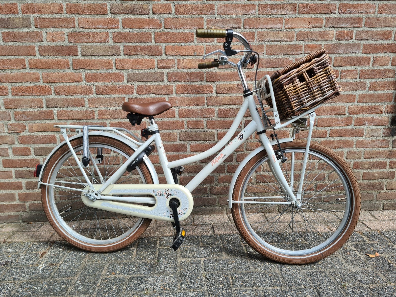 Meisjesfiets Alpina 22 inch met mandje en bagagedrager, Ophalen, Gebruikt, Alpina Cargo, Terugtraprem