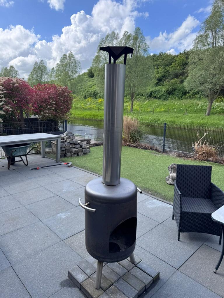 tuinkachel terraskachel buitenhaard rvs tuinhaard kachel, Ophalen of Verzenden, Nieuw