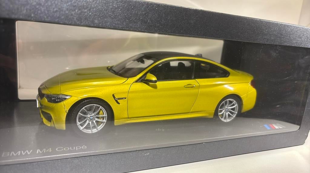 Bmw m4 coupe yellow paragon 1.18, Overige merken, Ophalen of Verzenden, A, A