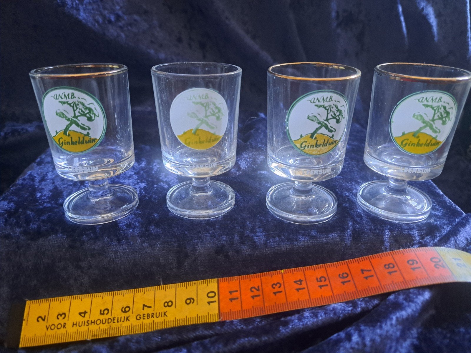Set van 4 ANWB Ginkelduin Leersum borrelglaasjes, Ophalen of Verzenden