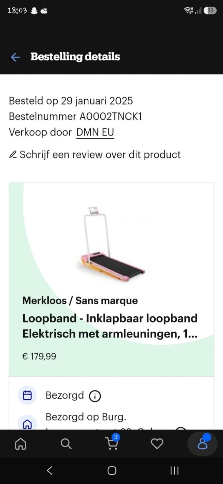 Merkloze Inklapbare Elektrische Loopband  roze, Ophalen, Zo goed als nieuw, Metaal, Loopband