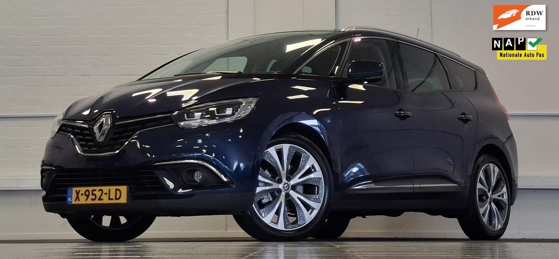 Renault Grand Scénic 1.3 TCe Limited 7pers. Head Up Navi Ca, Auto's, Voorwielaandrijving, Stof, 4 cilinders, Blauw
