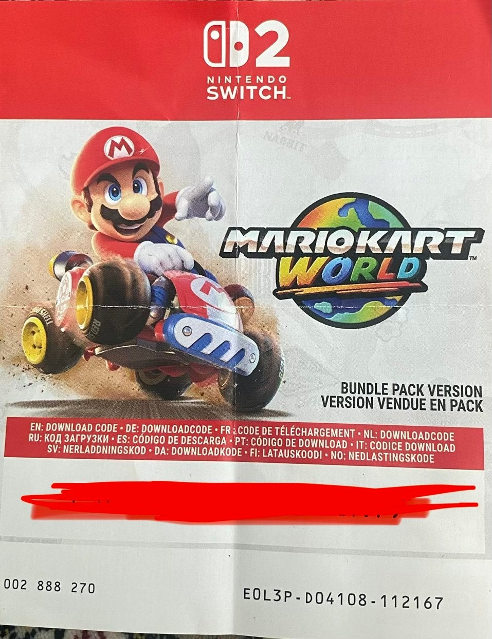 Mario Kart World - Nintendo Switch (Download Code), Racen en Vliegen, Nieuw, Eén computer, Ophalen of Verzenden