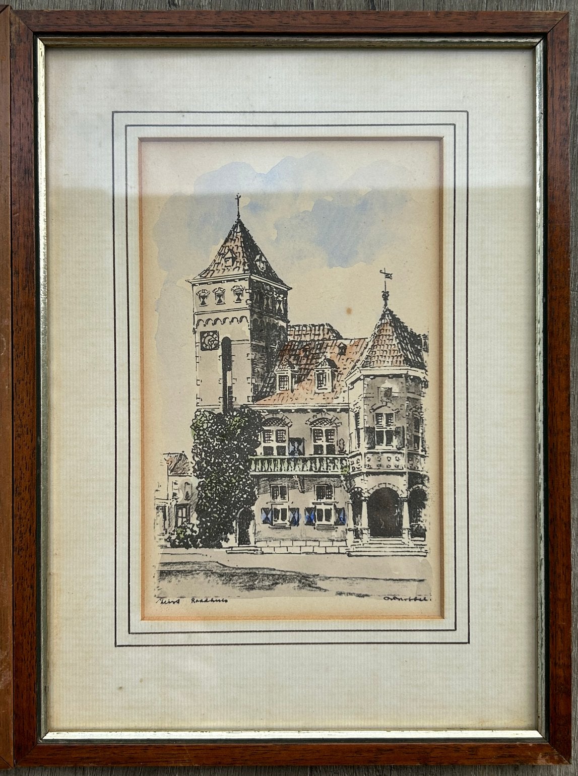 Oude Raadhuis Zeist | B.Brobbel (1907-1971), Antiek en Kunst, 1950 - 1999, Architectuur, Ophalen of Verzenden, Met tekst