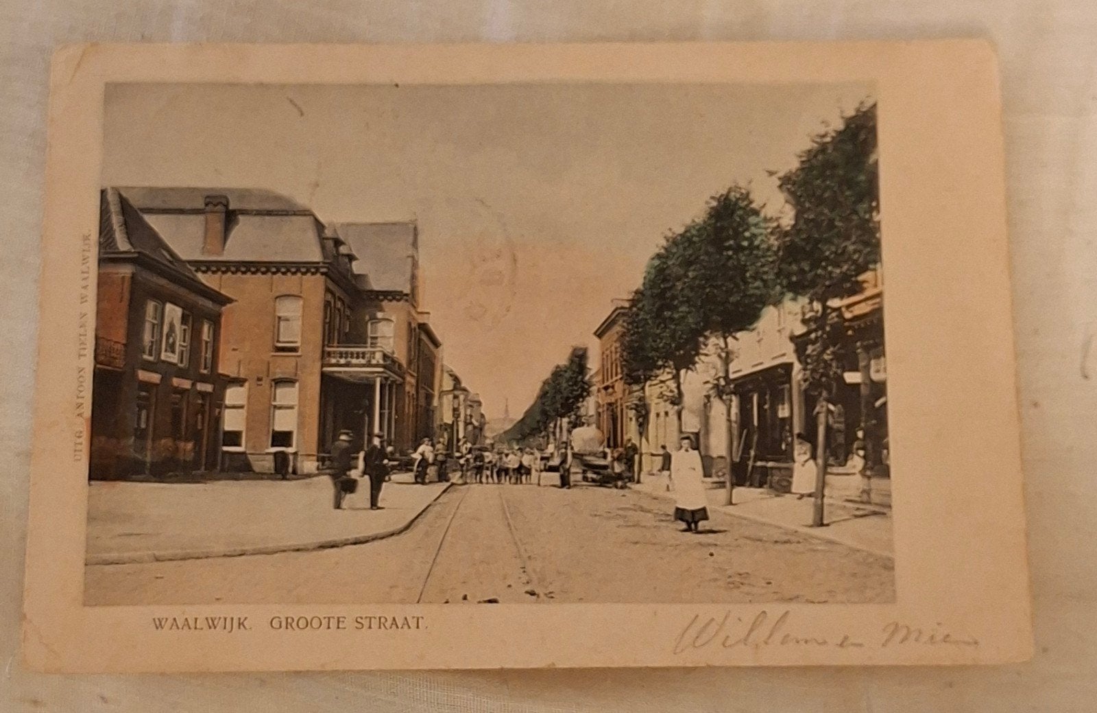 gelopen kaart 1905 Waalwijk Groote straat, Verzamelen, Ophalen of Verzenden, Voor 1920, Noord-Brabant