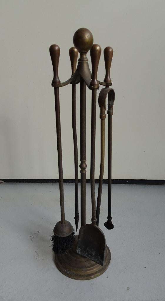 Vintage Haardstel van Messing, Huis en Inrichting, Haarden, Ophalen, Zo goed als nieuw, Vrijstaande haard, Houthaard