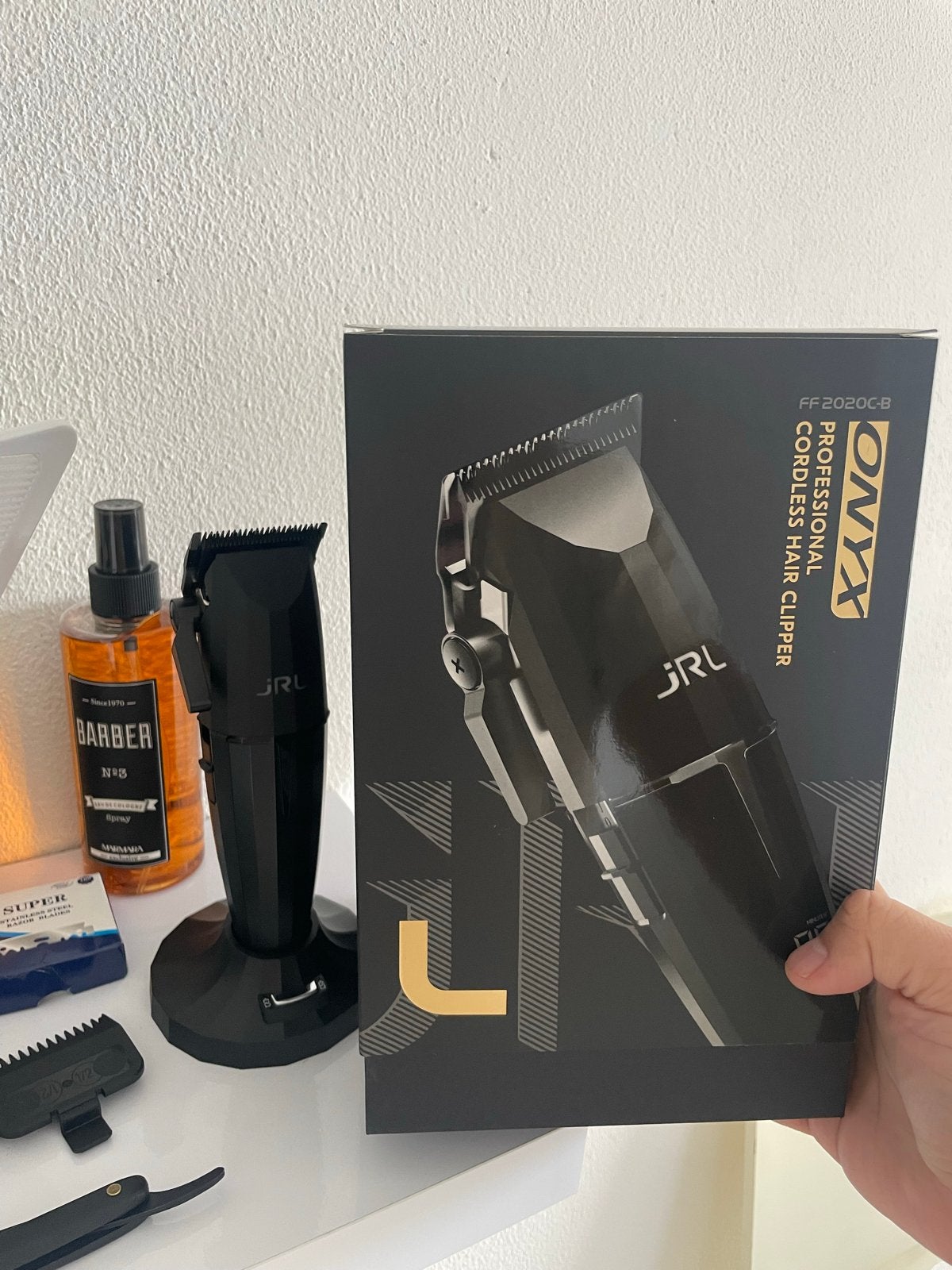 JRL Onyx Professionele Draadloze Tondeuse FF 2020C-B, Ophalen of Verzenden, Zo goed als nieuw, Haarverzorging