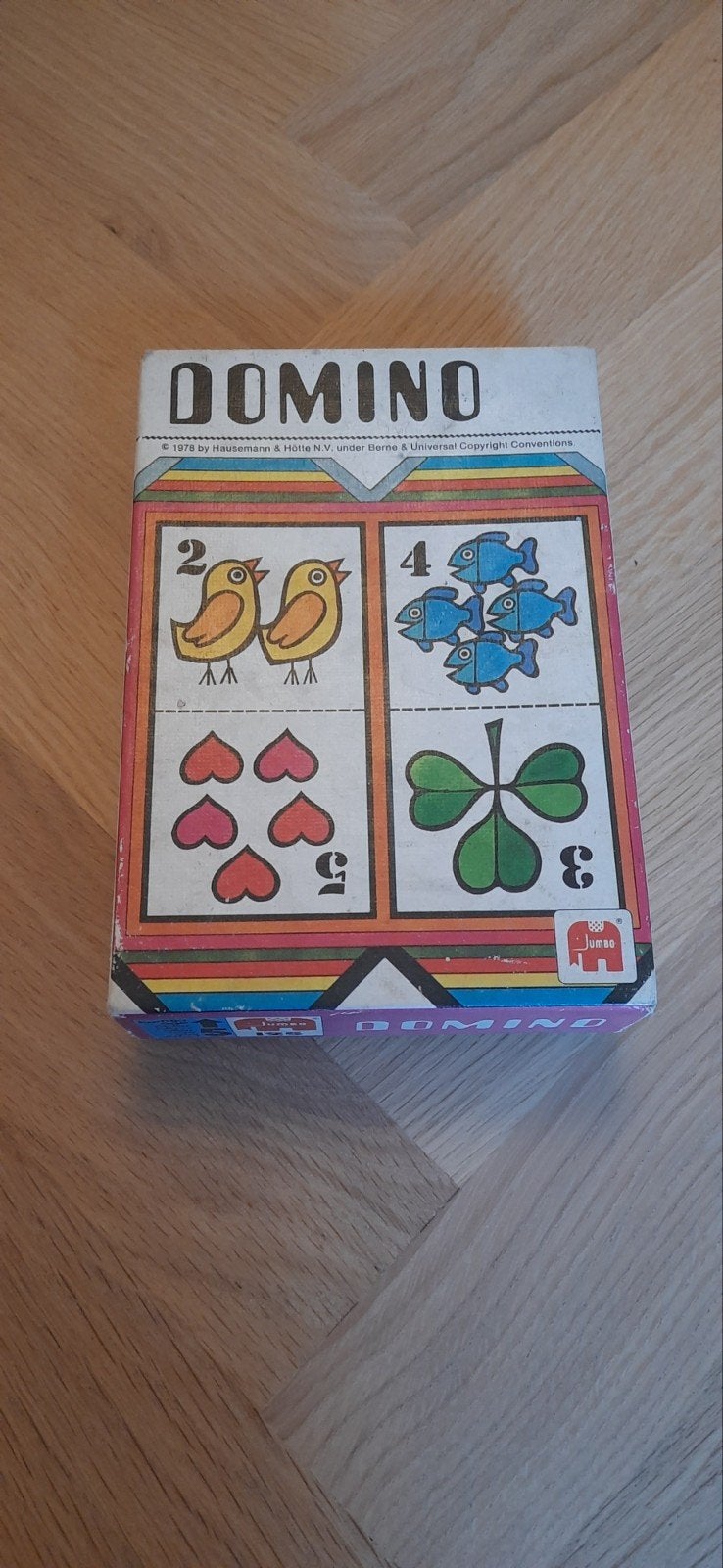 Vintage Jumbo Domino kaartspel - Compleet en kleurrijk, Een of twee spelers, Ophalen of Verzenden, Gebruikt, Jumbo