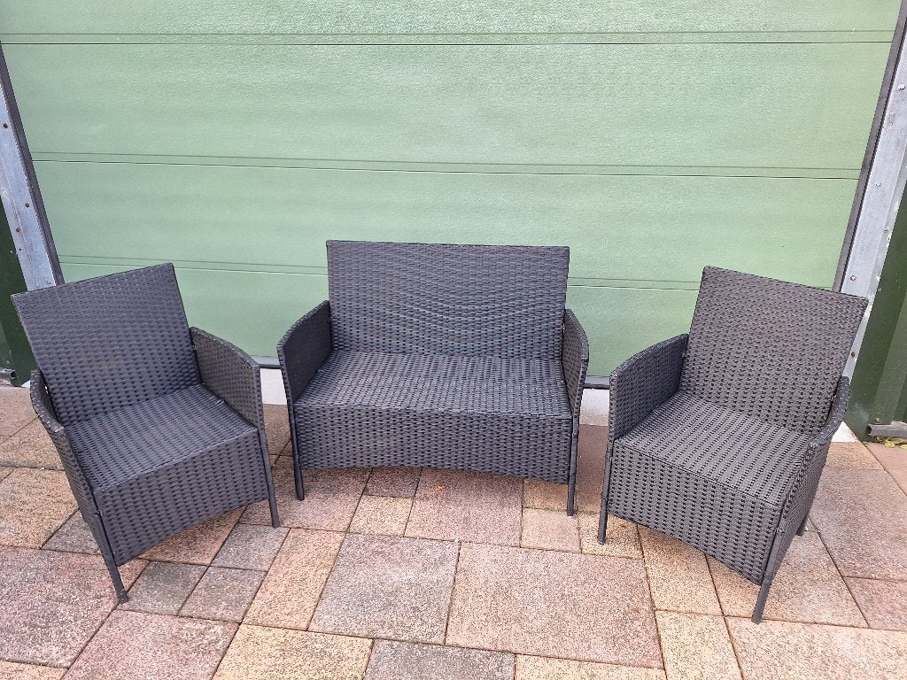 Loungeset loungebank tuinset rotan, Gebruikt, Rotan, Ophalen of Verzenden, Loungeset