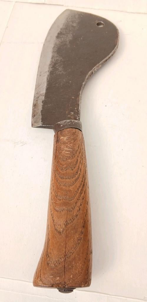 Antieke Vleesbijl Handgemaakt Oude Meat Cleaver Slacht Bijl, Antiek en Kunst, Ophalen of Verzenden