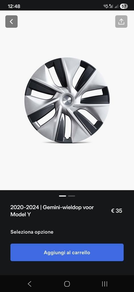 4 stuks Tesla Model Y Gemini wieldop (2020-2024), Auto diversen, Wieldoppen, Ophalen of Verzenden, Zo goed als nieuw
