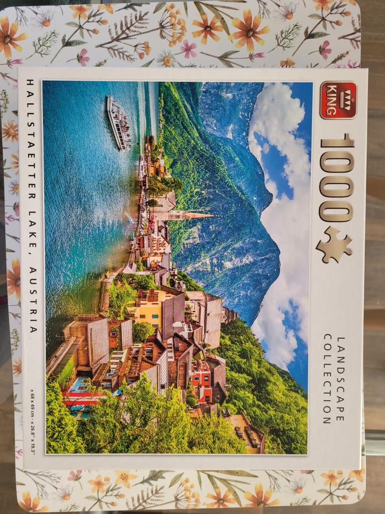 King Legpuzzel Hallstaetter Lake, Oostenrijk - 1000 stukjes, Hobby en Vrije tijd, Denksport en Puzzels, Ophalen of Verzenden, 500 t/m 1500 stukjes