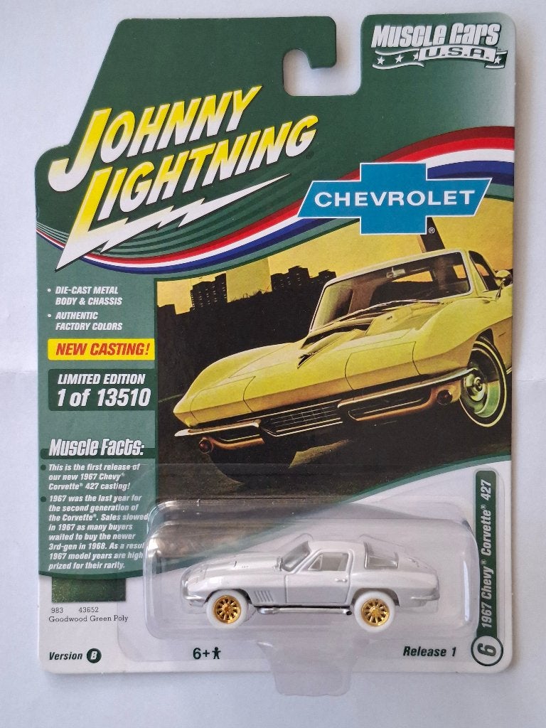 1967 Chevy Corvette 427 v Johnny Lightning 1/64 chase, Ophalen of Verzenden, Nieuw, Auto