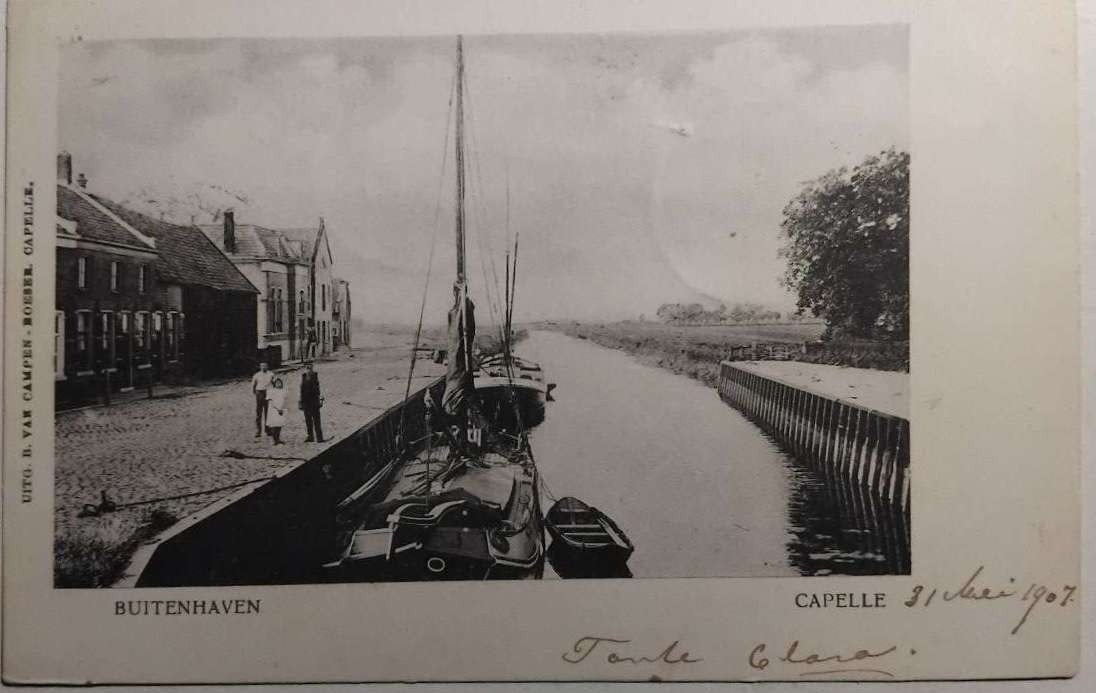 Capelle (Noord-Brabant) Buitenhaven Schepen 1907, Ophalen of Verzenden, Voor 1920, Gelopen, Noord-Brabant