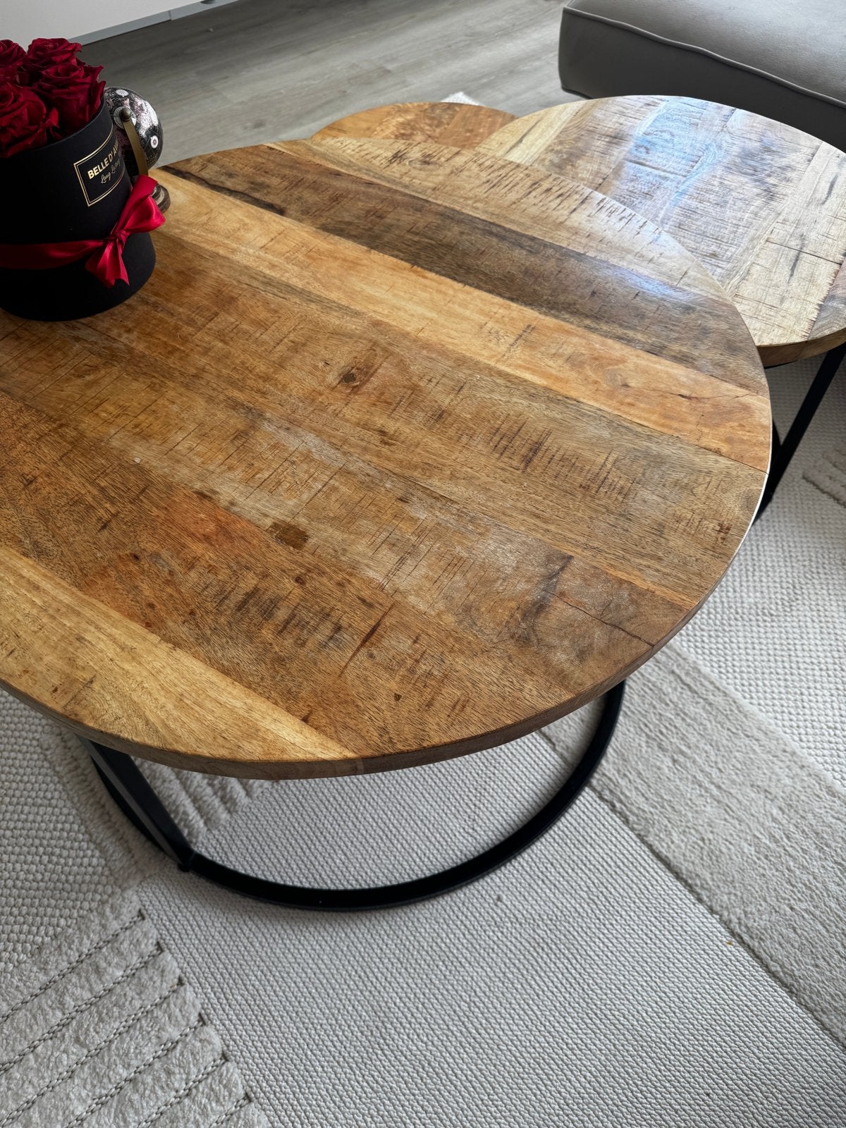Set van 3 ronde salontafels - rook- en diervrij huis, Ophalen, 50 tot 100 cm, Rond, 50 tot 100 cm