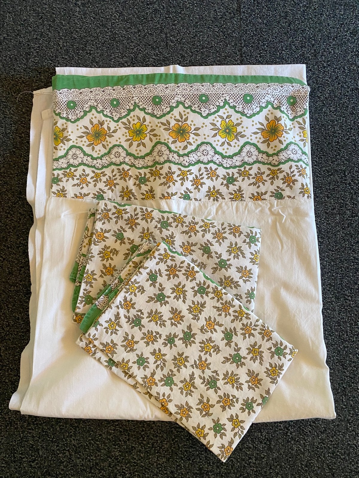 Vintage lakenset, Ophalen of Verzenden, Gebruikt, Tweepersoons, Overige typen
