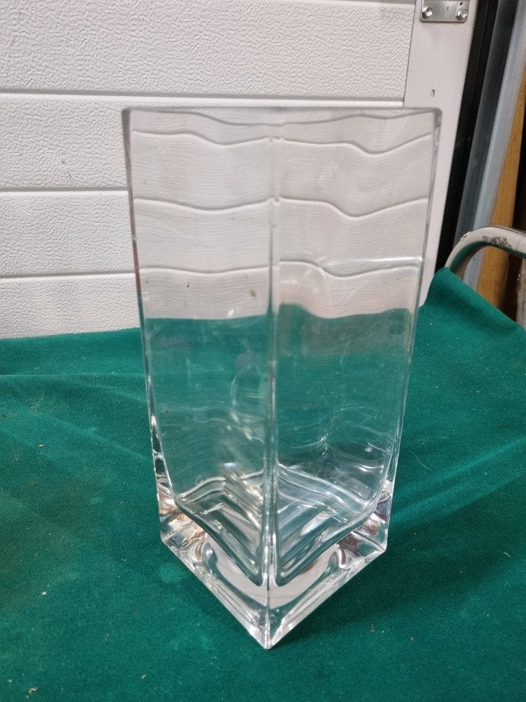 vaas dik glas vierkant, Ophalen of Verzenden