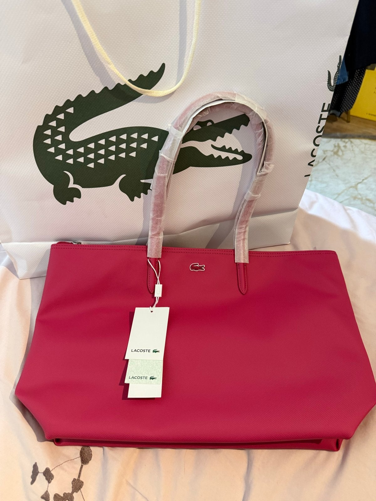 Nieuwe Lacoste Anna shopper / handtas – roze/rood, Ophalen, Nieuw, Roze, Shopper