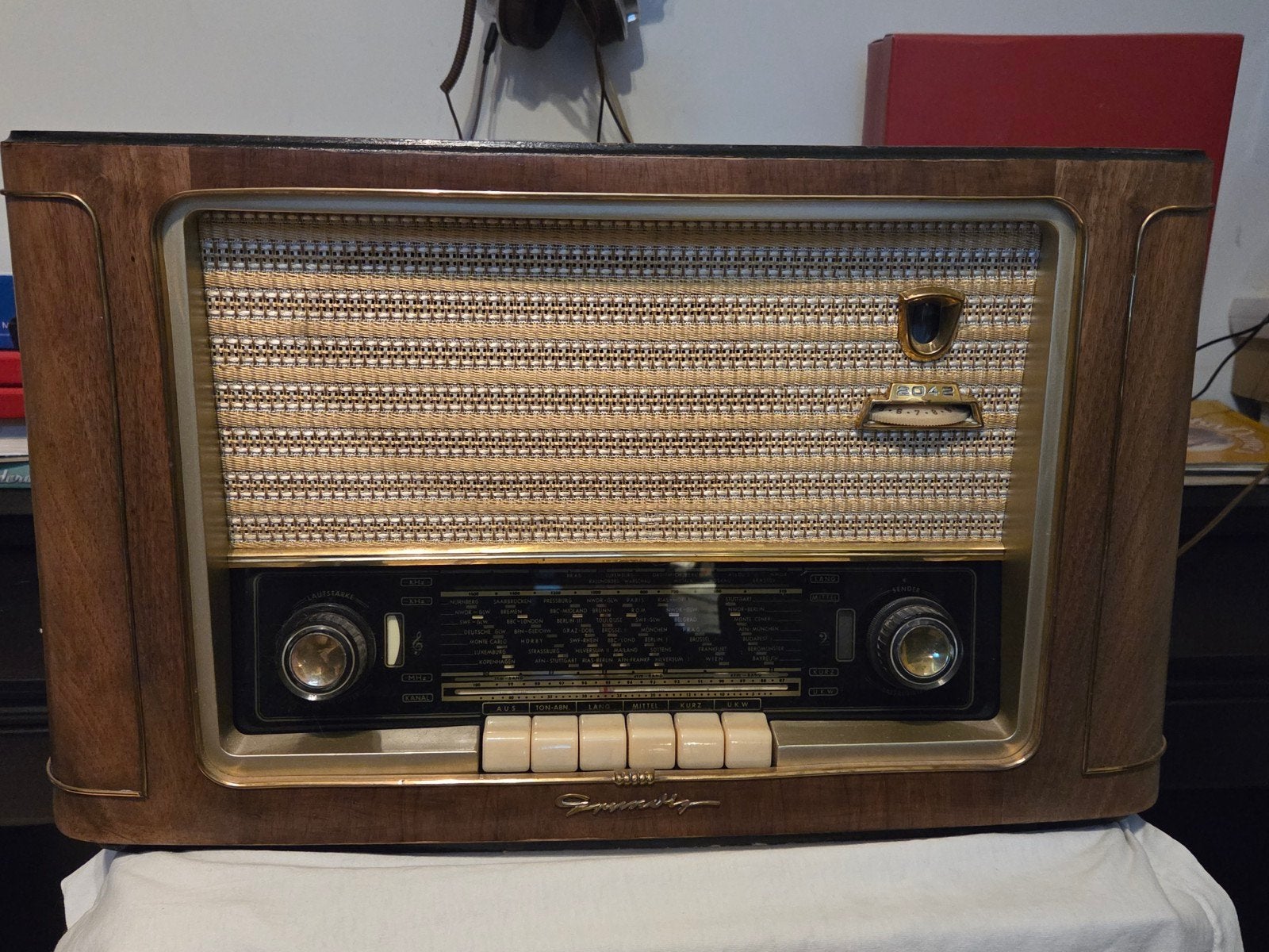 Vintage Grundig Radio Type 2042W - Jaren '50 Buizenradio, Ophalen