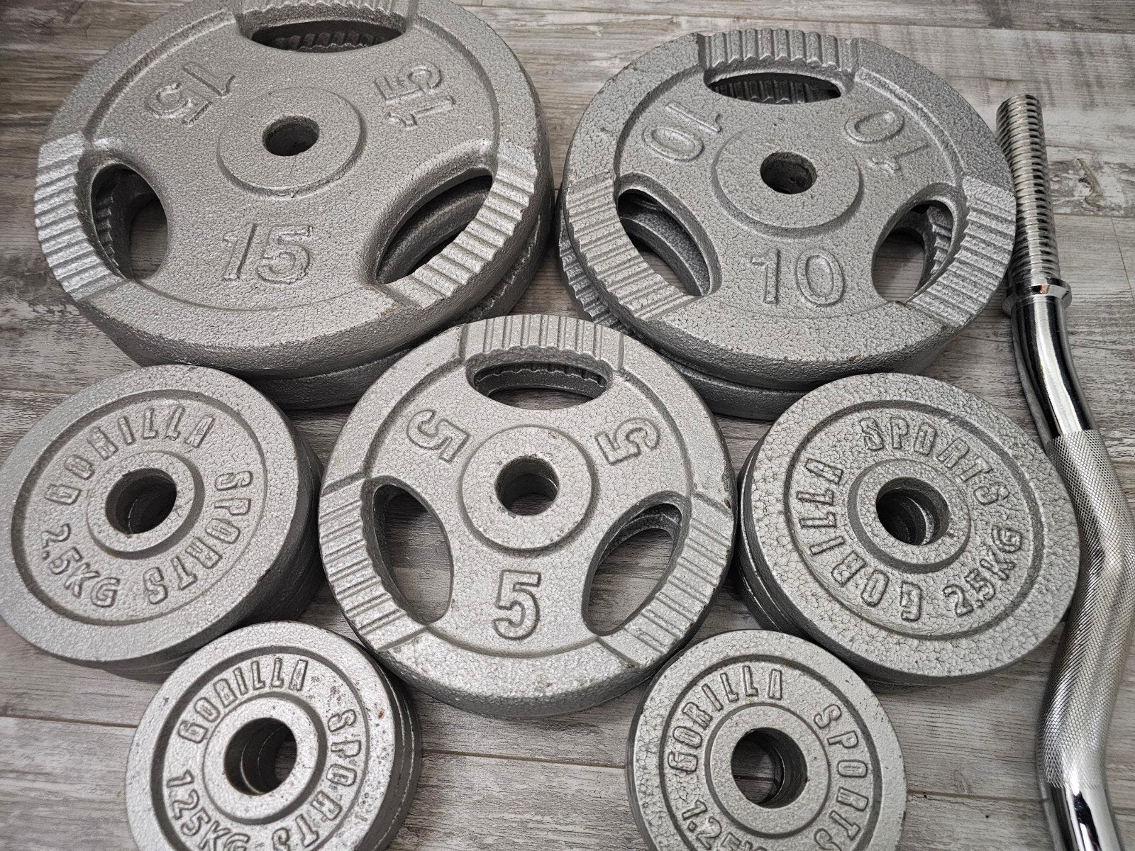 Gorilla Sports Gripper Halterset 95kg, Sport en Fitness, Ophalen