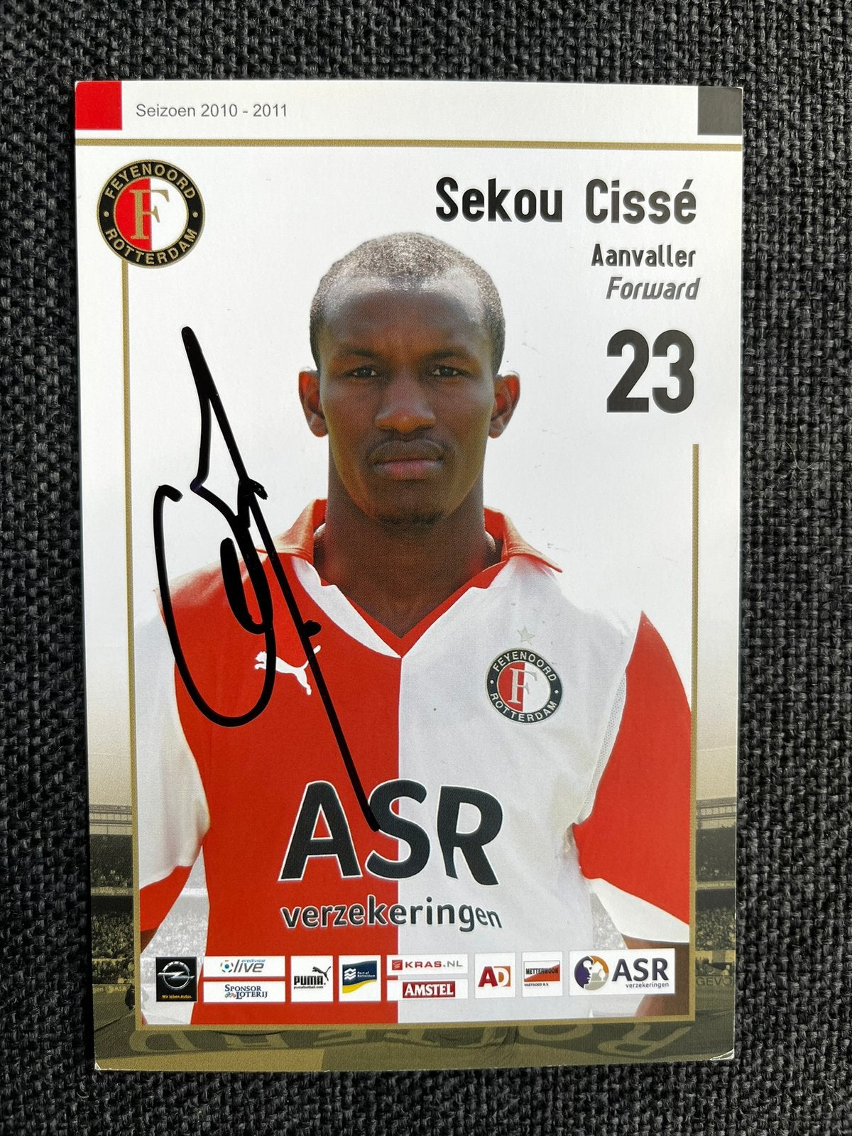 Feyenoord spelerskaart Cissé met handtekening, Ophalen of Verzenden, Zo goed als nieuw, Feyenoord, Spelerskaart