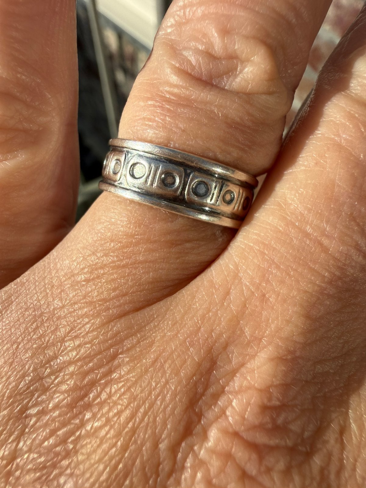 R196/ Zilveren KALEVALA KORU ring FINLAND 17 1/2, Sieraden, Tassen en Uiterlijk, Ringen, Gebruikt, Verzenden, X, Dame