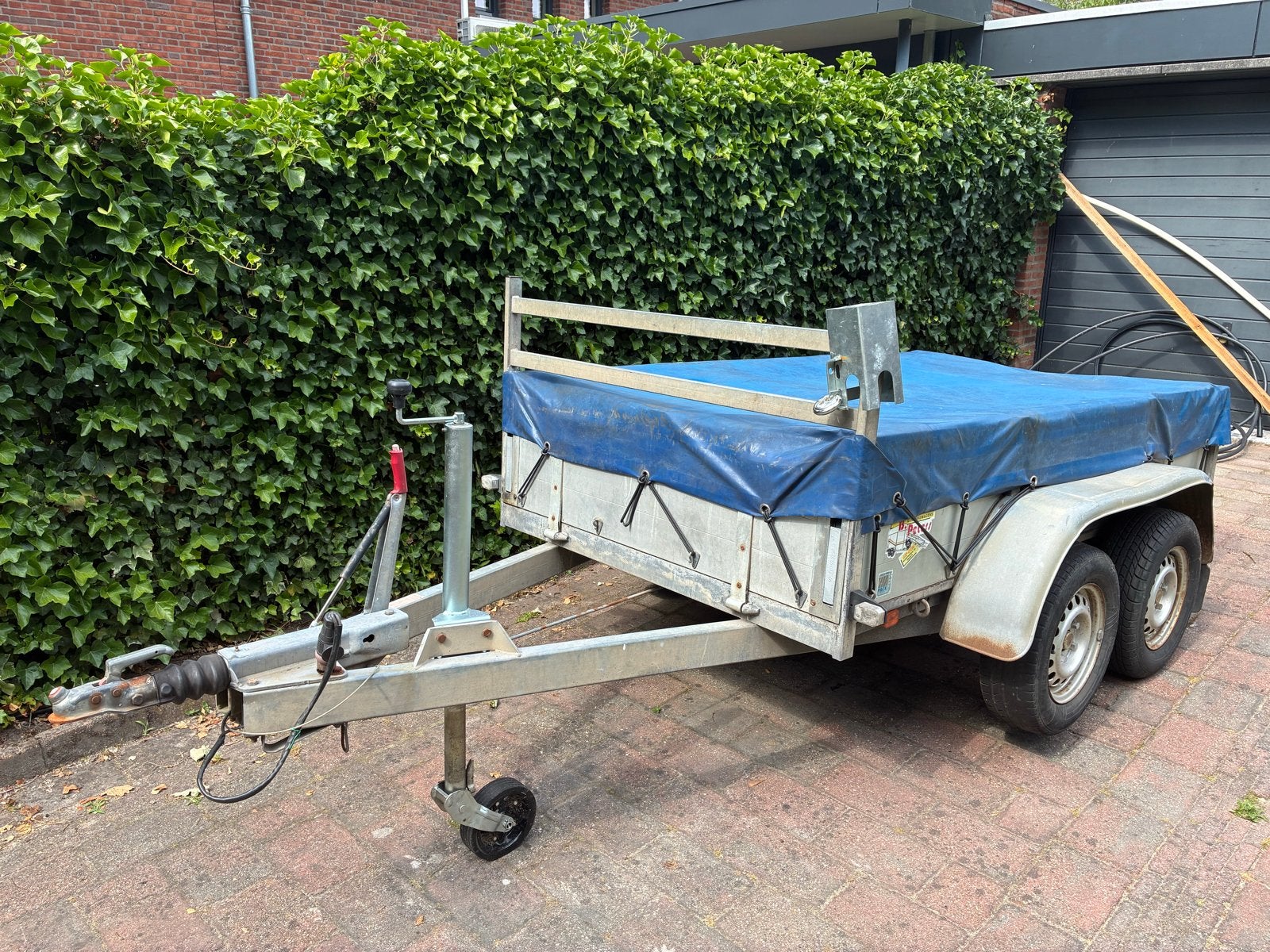 Anssems aanhangwagen dubbelasser met nieuwe bodemplaat, Ophalen, Gebruikt