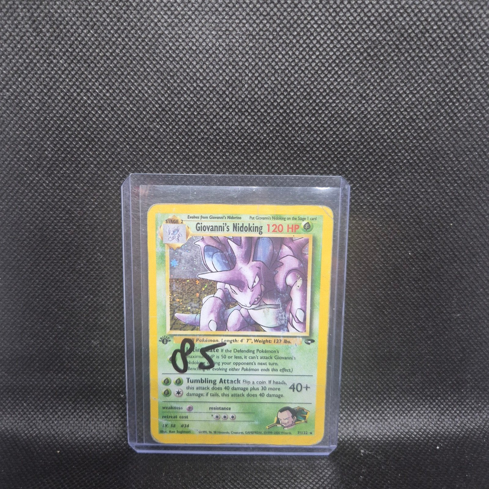 Giovanni's Nidoking 1st Edition Gym, Hobby en Vrije tijd, Verzamelkaartspellen | Pokémon, Ophalen of Verzenden, Zo goed als nieuw