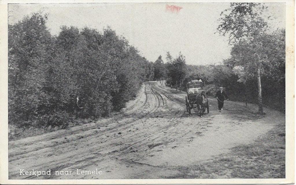 Lemele (Ov.) Kerkpad naar Lemele, Volk, gelopen 1955, Ophalen of Verzenden, 1940 tot 1960, Gelopen, Overijssel
