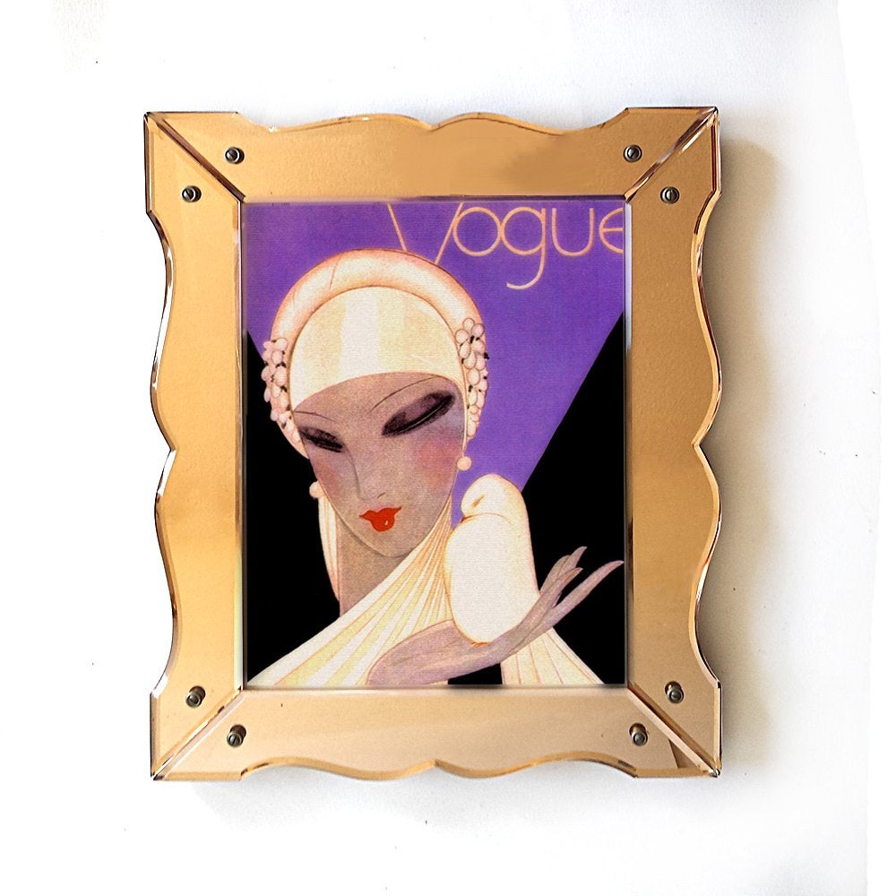 Vintage 1940s French mirror glass photo frame, Ophalen of Verzenden