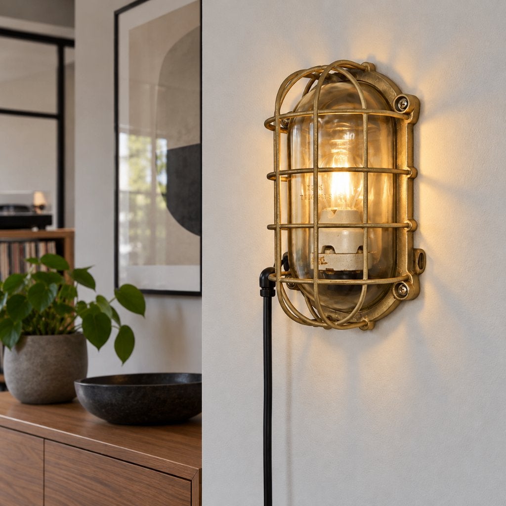 Industriële wandlamp, bunkerlamp, Gebruikt, Dimbaar, Wandlamp, Ophalen
